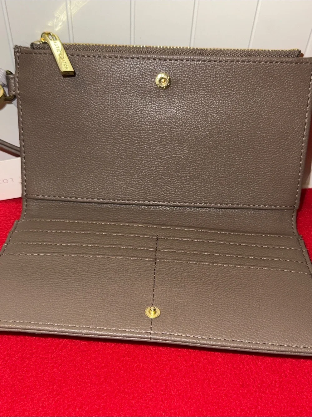 Katie Loxton Zip Zana Wristlet Wallet Mocha